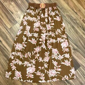 Jon & Anna Skirt Maxi Women's Large in Floral Stretch Waist Prairie Boho Western